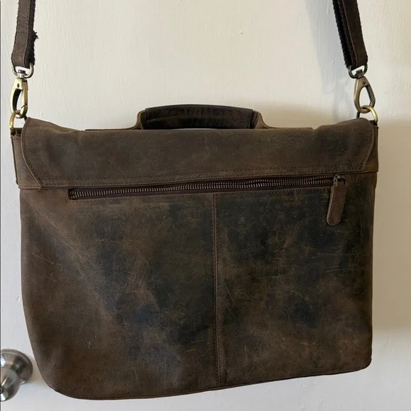 Brown Leather Messenger Bag - Picture 4 of 17